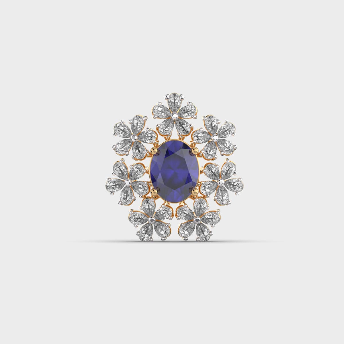 Blue Stone Frost Diamond Pendant without Chain