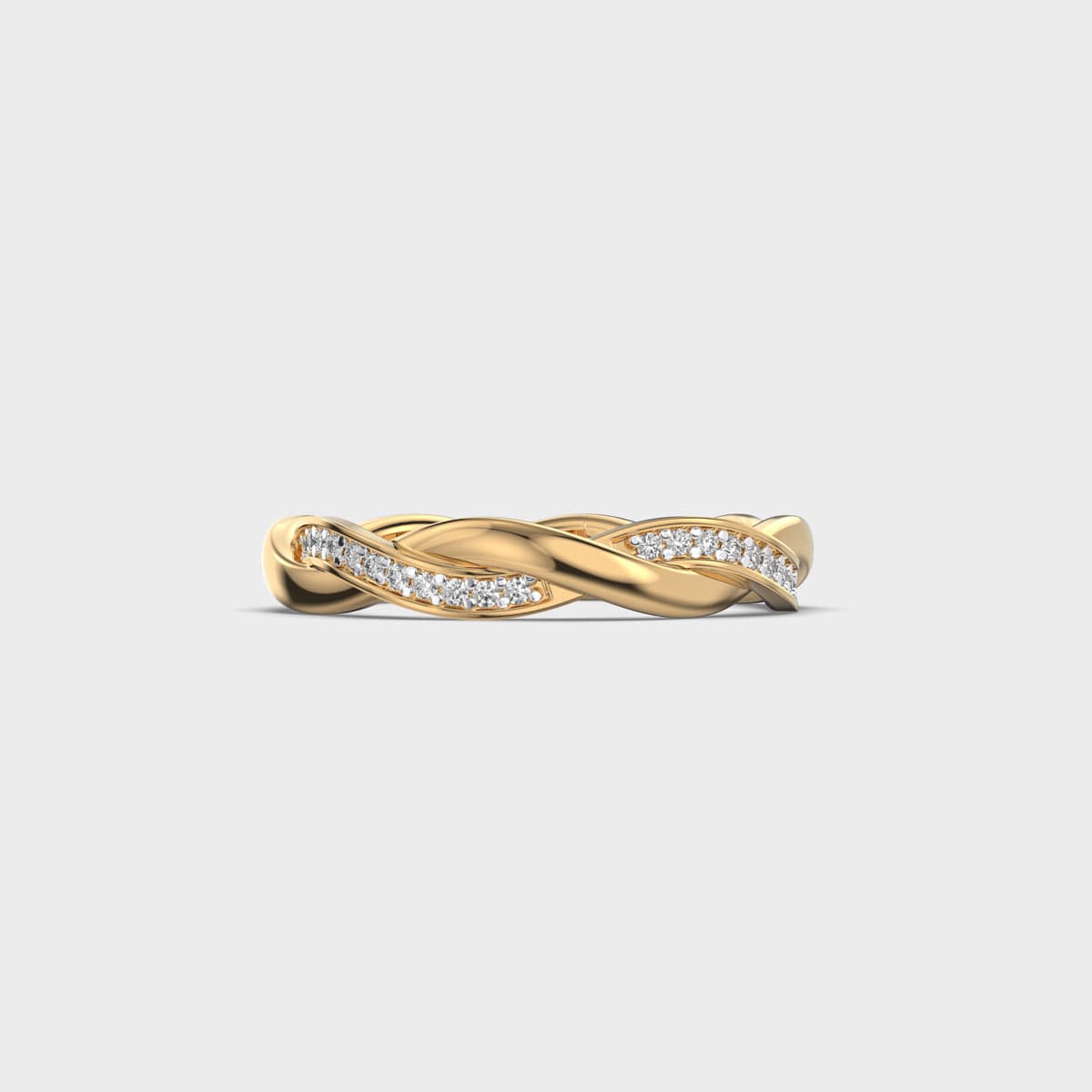 Lovestory Twisted Diamond Encrusted Band Ring