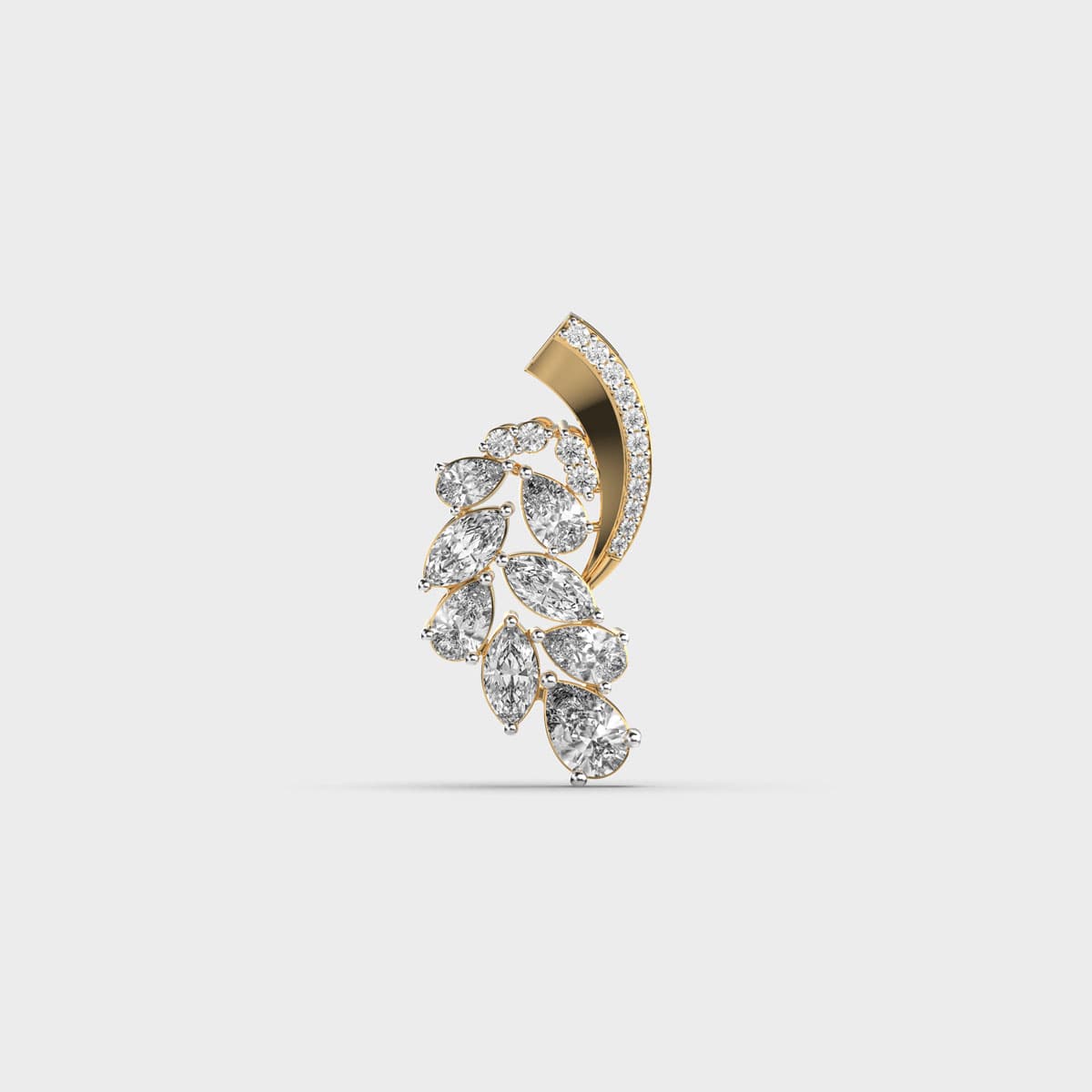 Vine Of Leaf Love Diamond Pendant (Without Chain)