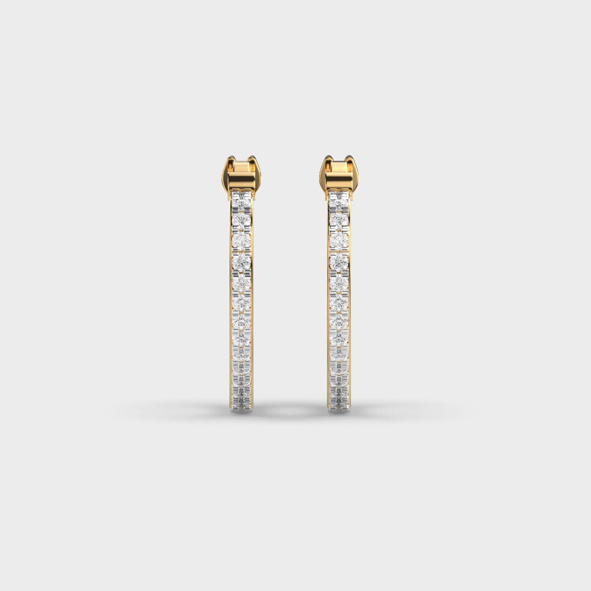 Tapered Point Pavé Diamond Hoops