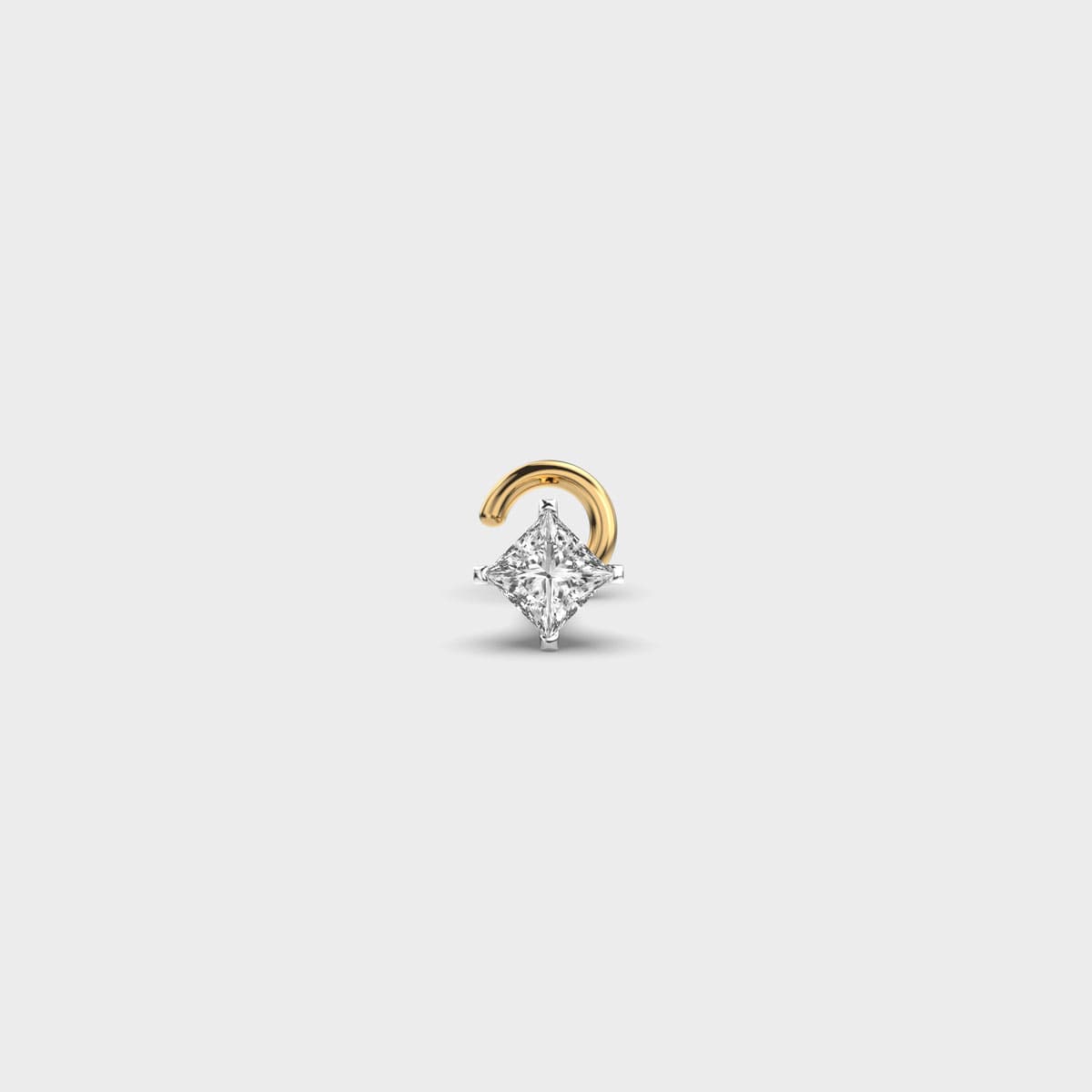Minuscule Princess Cut Diamond Nosepin