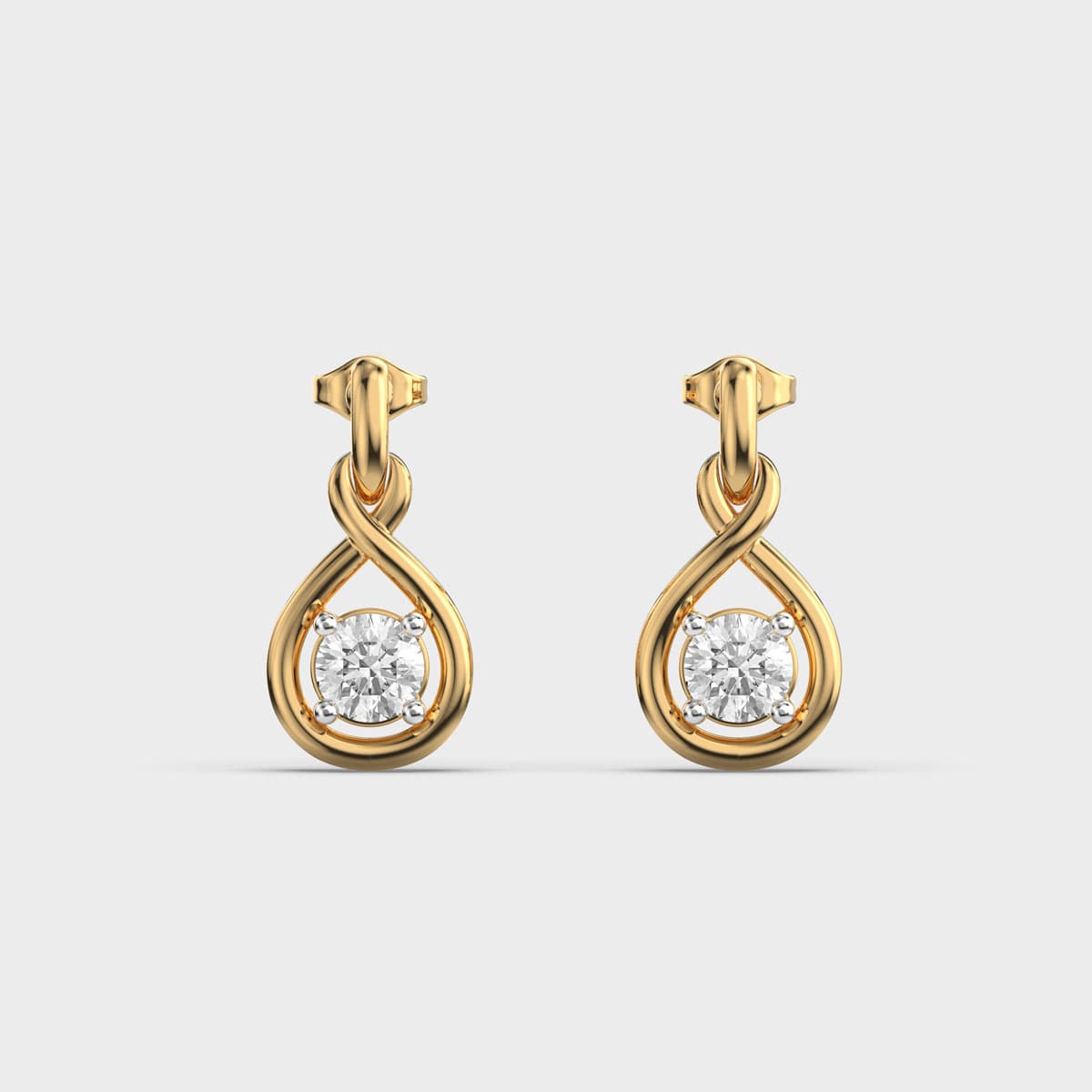 Prism Loop Round Diamond Earrings