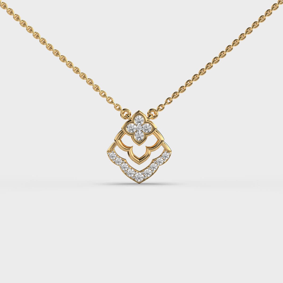 Mystic Linework Diamond Pendant (With Chain)