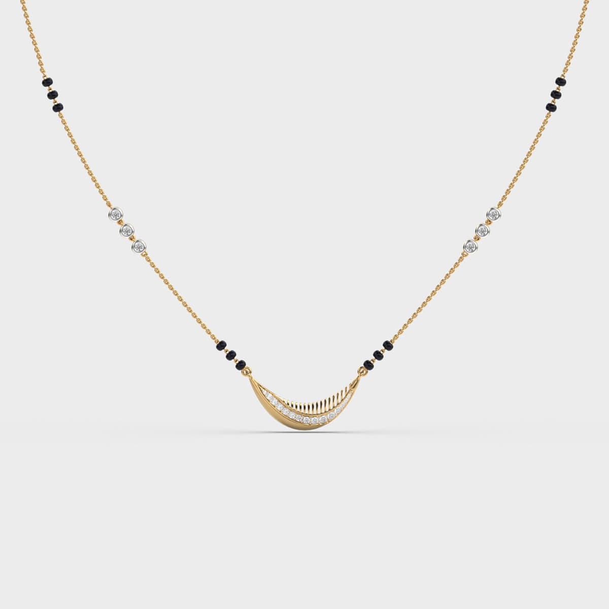 Minimalistic Decorated Diamond Mangalsutra