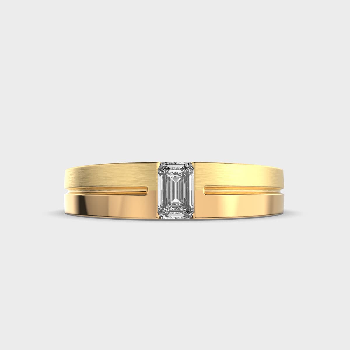 Regal Love Emerald Diamond Band Ring For Men