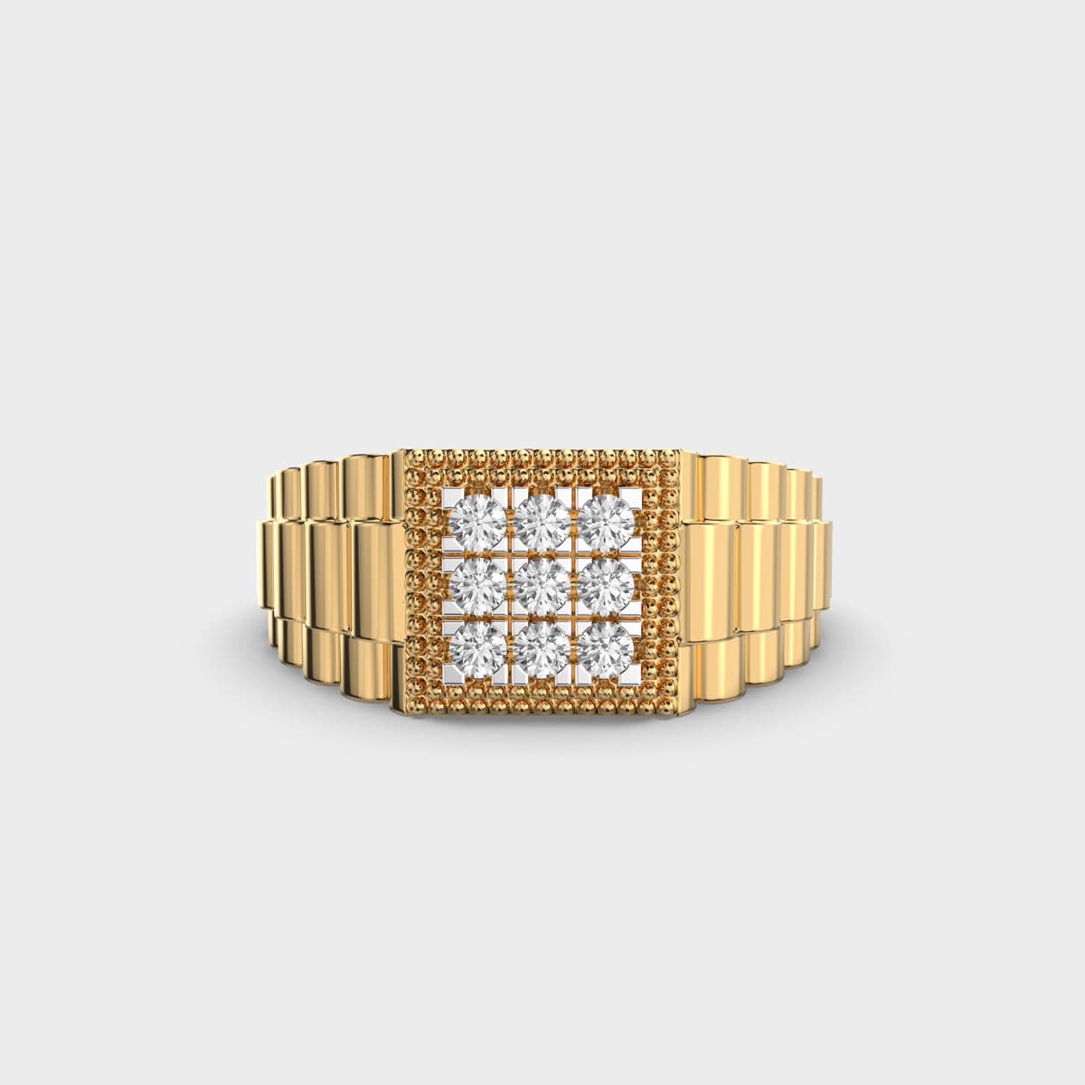 Edgy Diamond Illusion Band Ring For Men