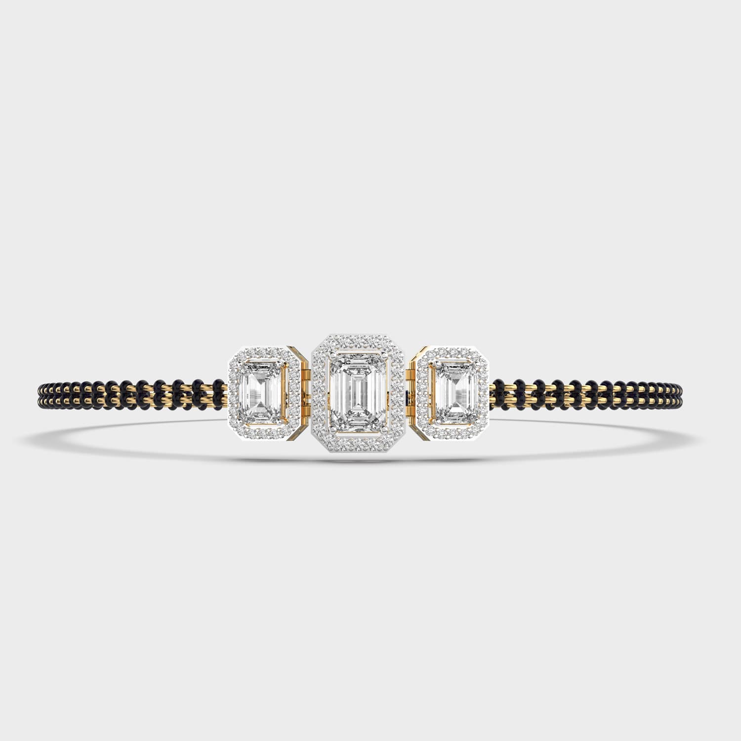 Elegance Tri Emerald Diamond Mangalsutra