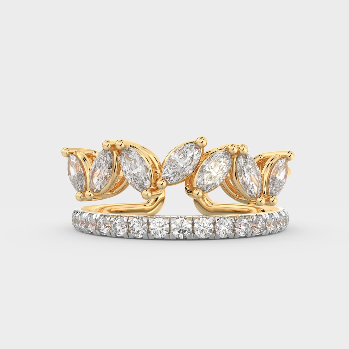 Marquise Diamond Crown Ring