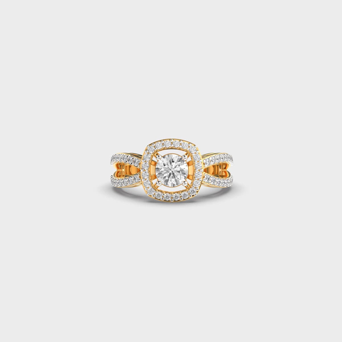 Brilliant Cut Diamond Halo Band Ring