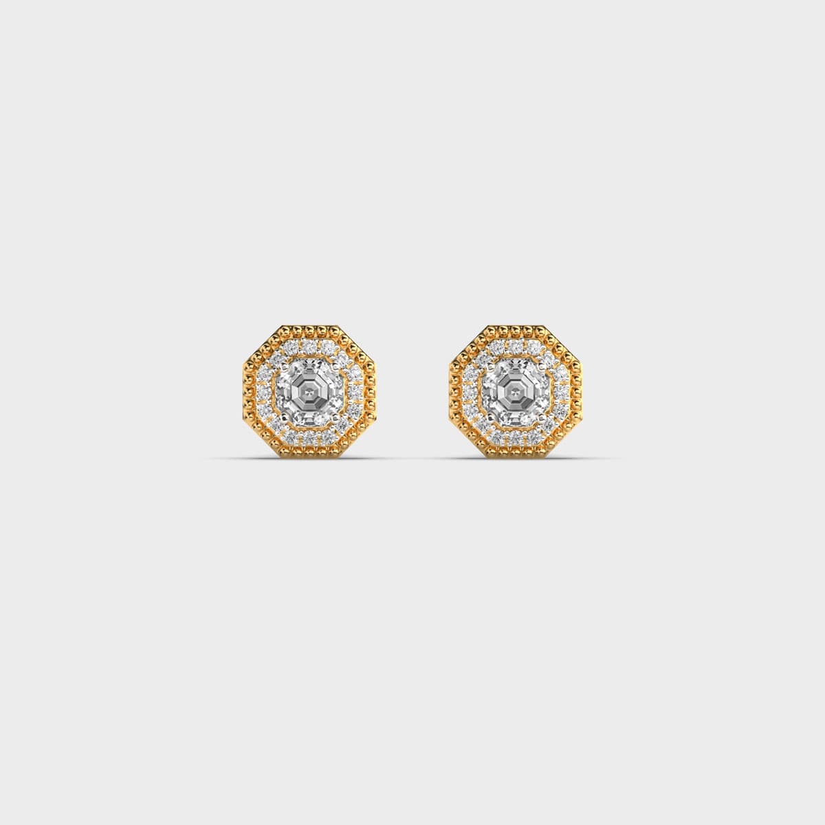 Pentagonal Minimal Diamond Ear Studs