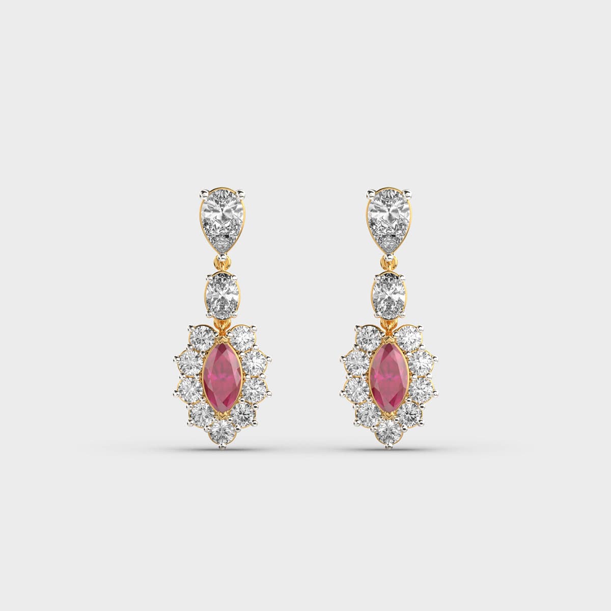 Royal Pink Diamond Ear Studs