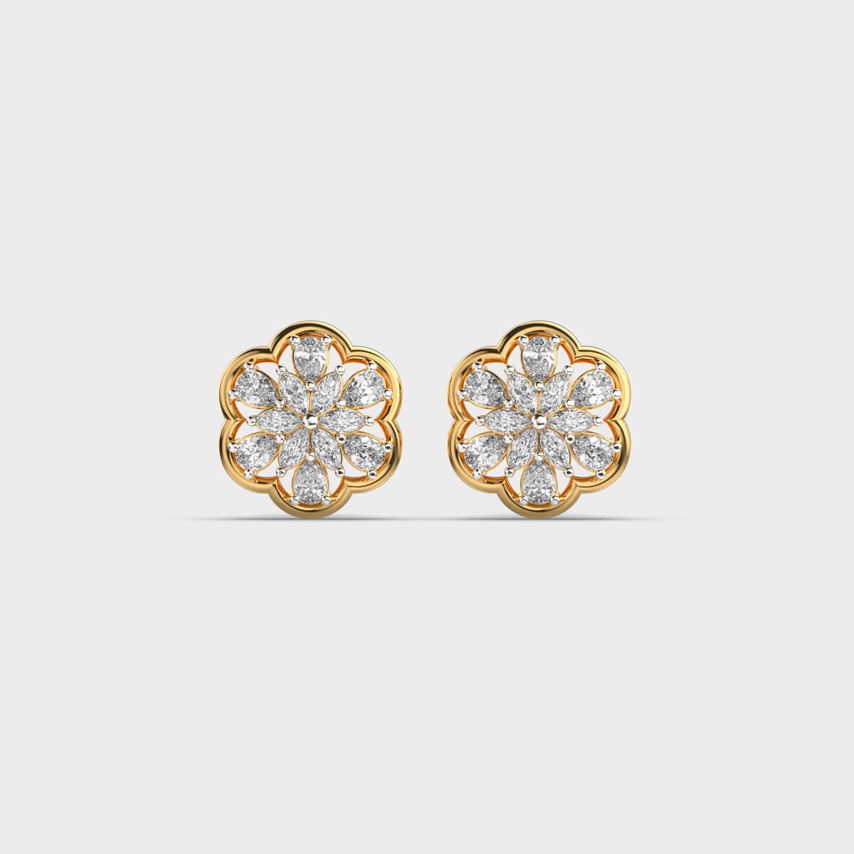 Clover Flower Diamond Ear Studs