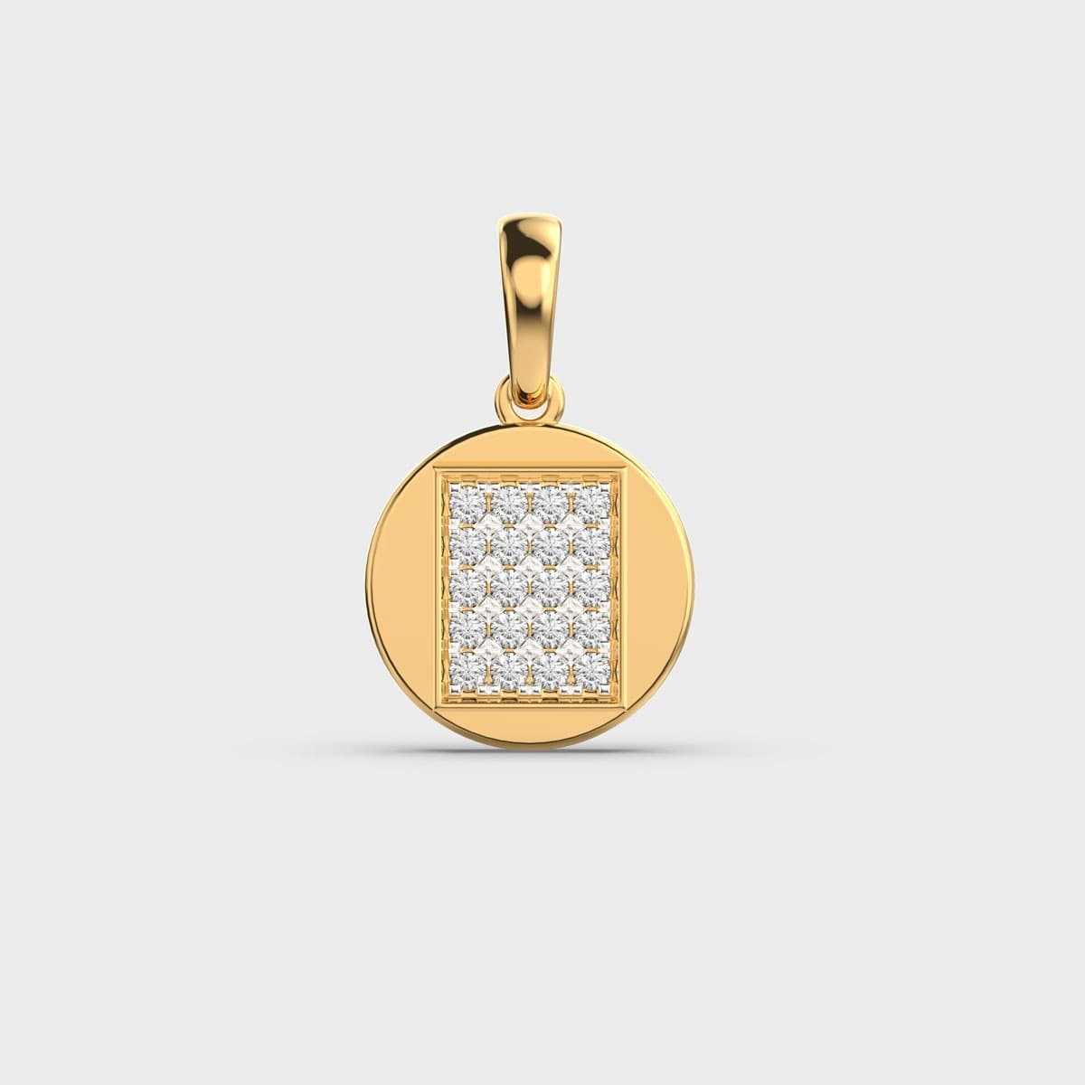 Circle Round Diamond Pendant Without Chain