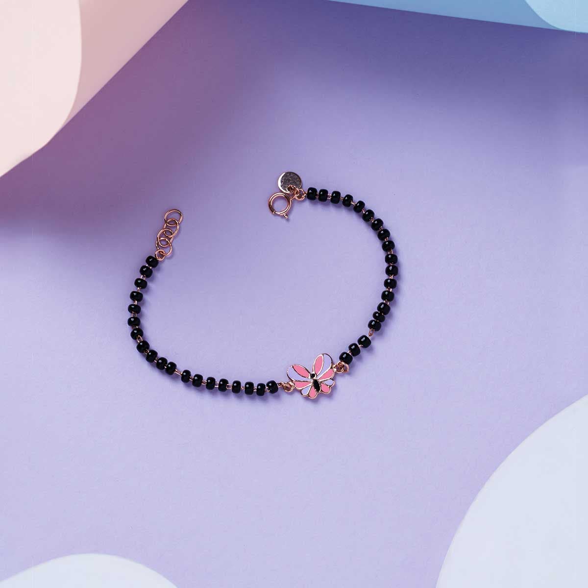 Pink Butterfly Charm Bracelet For Kids