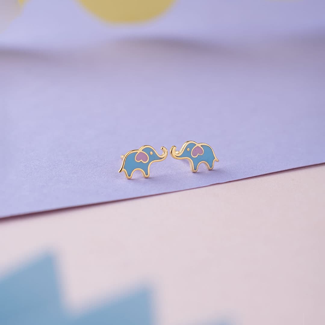Regal Elephant Ear Studs For Kids