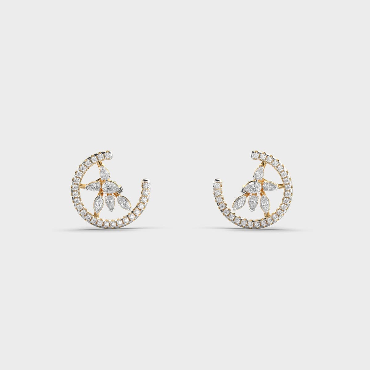 Half Arc Diamond Earrings