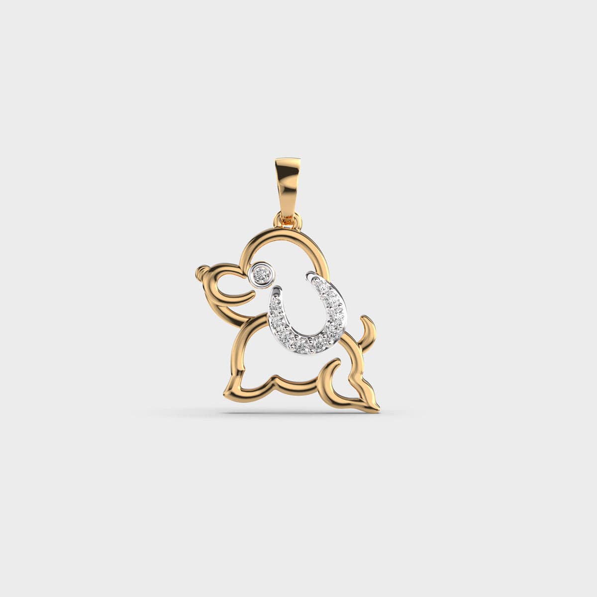 Puppy Diamond Pendant For Kids (Without Chain)
