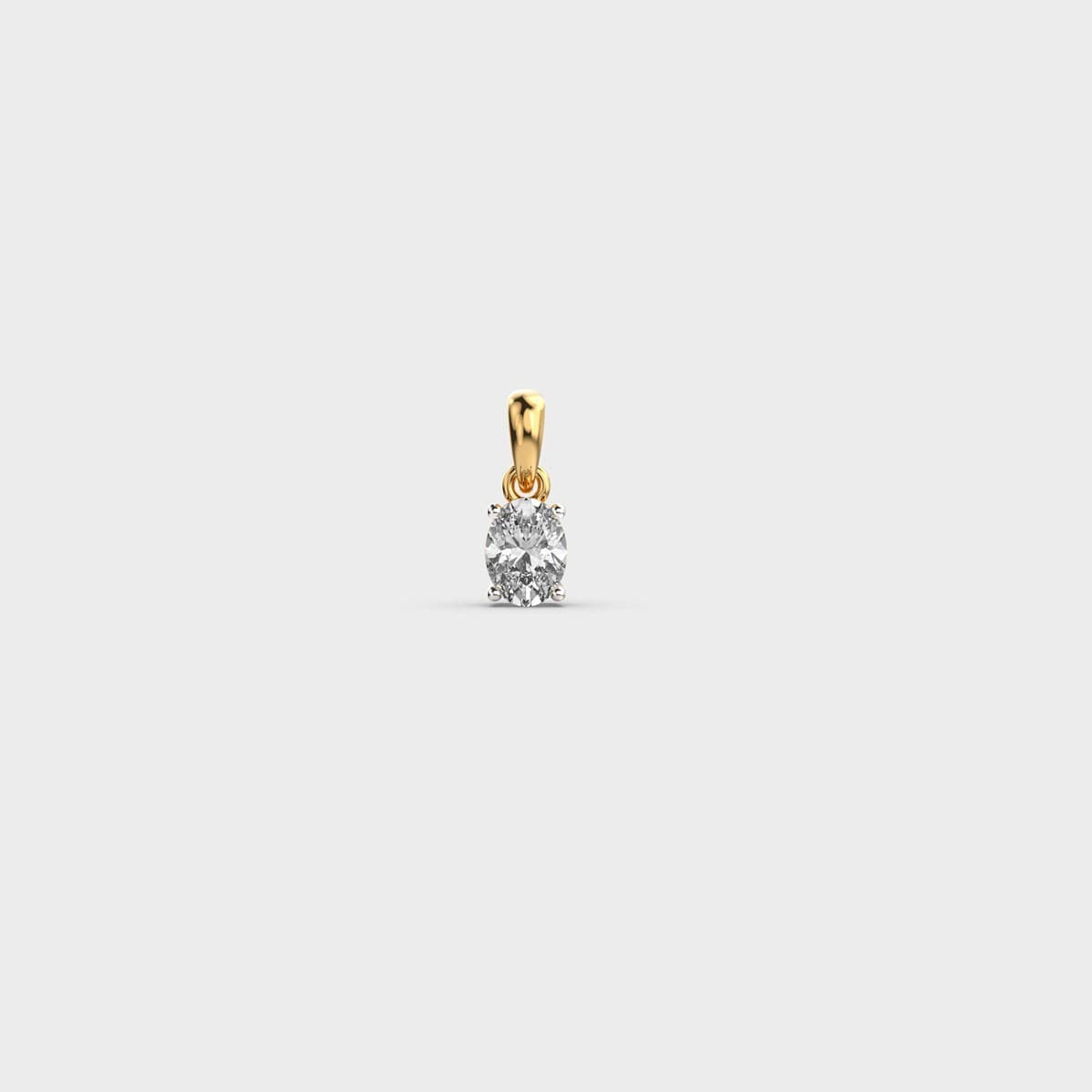 Classic Oval Cut Diamond Pendant (Without Chain)
