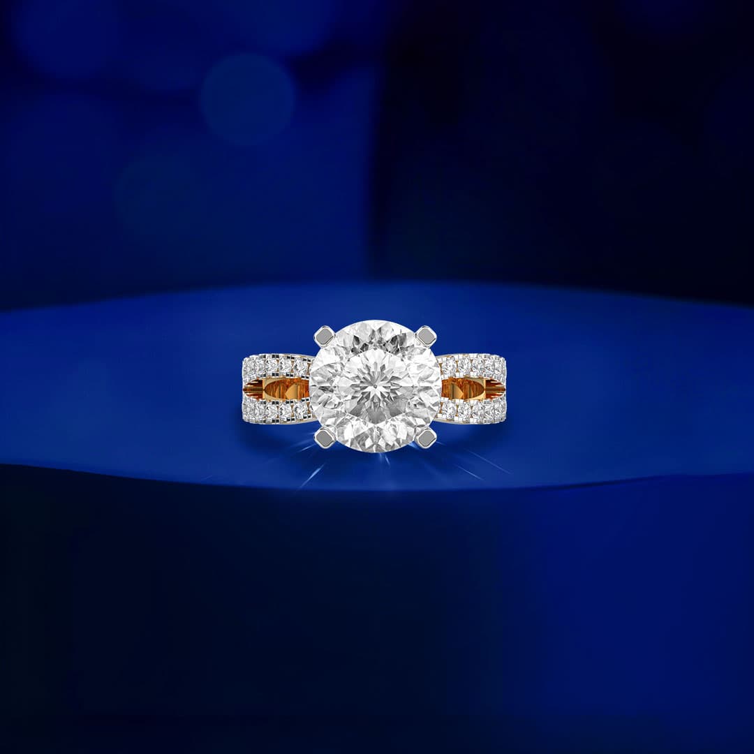 Twin Rail Padma Cut Diamond Ring