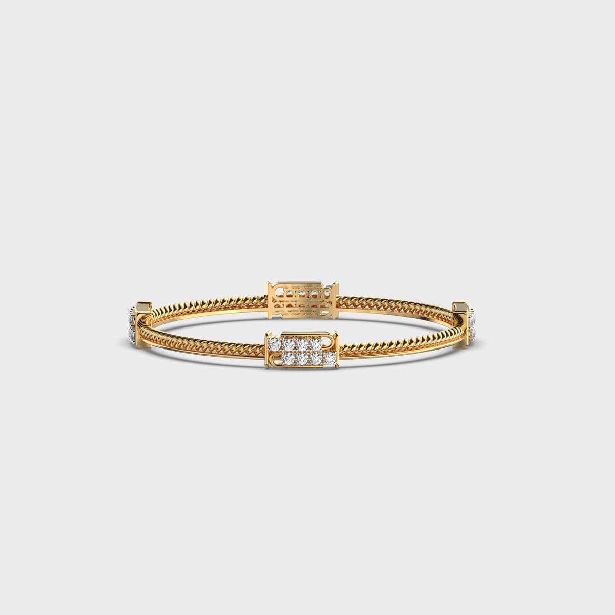Gleaming Loop Round Cut Diamond Bangle