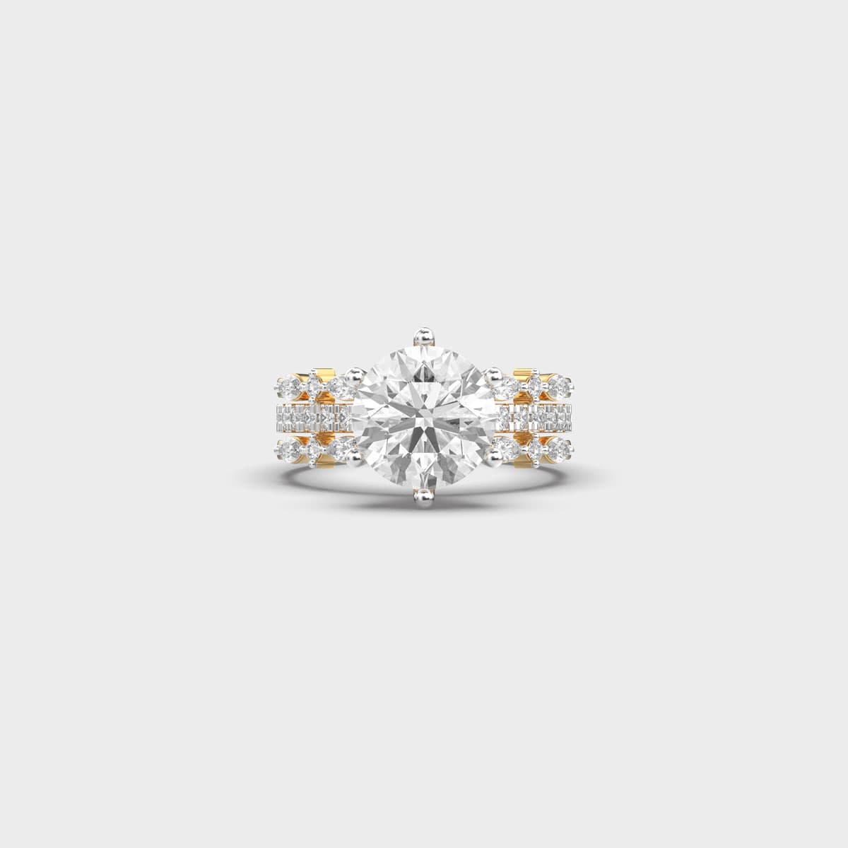 Grand Row Solitaire Diamond Ring