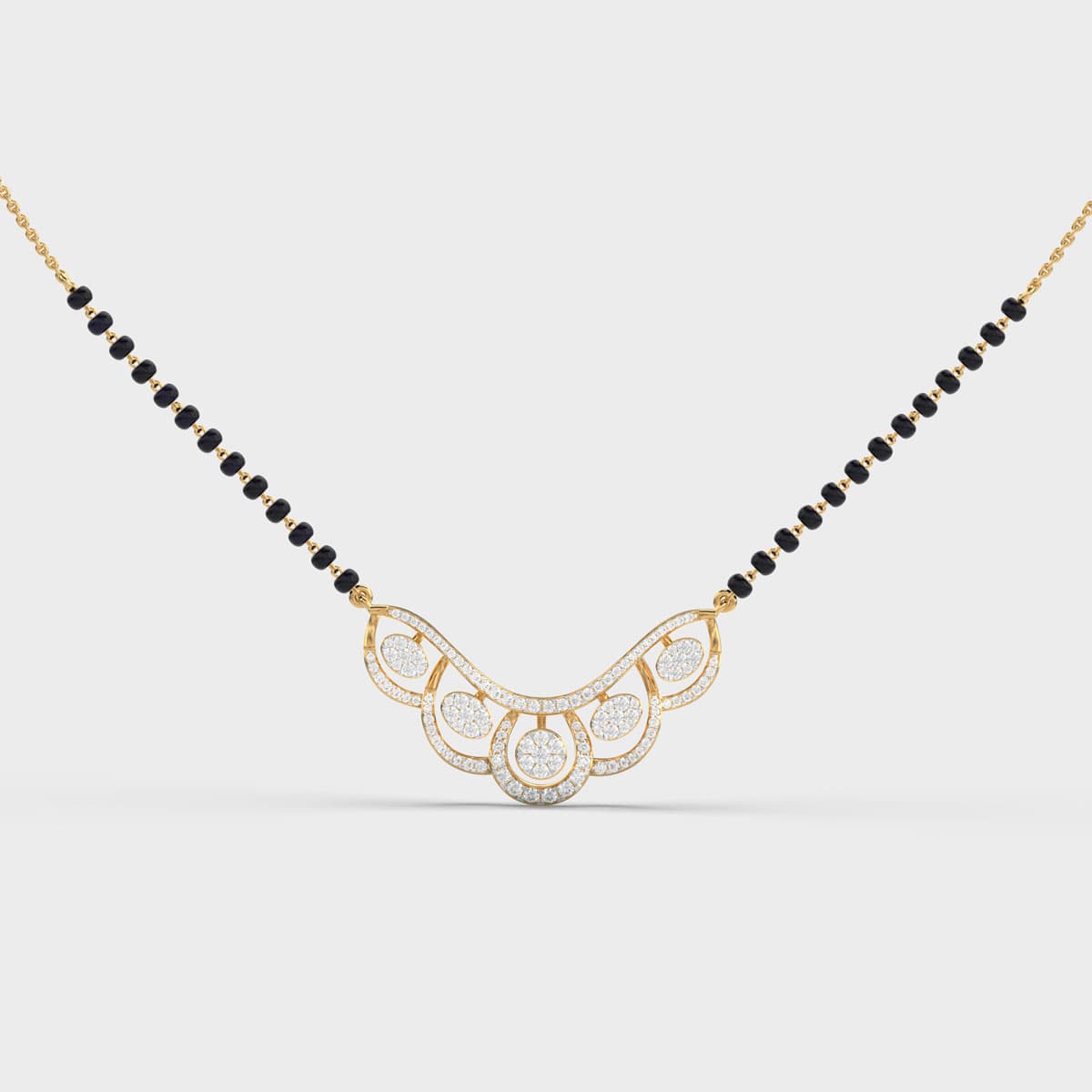 Chandelier Crescent Diamond Mangalsutra