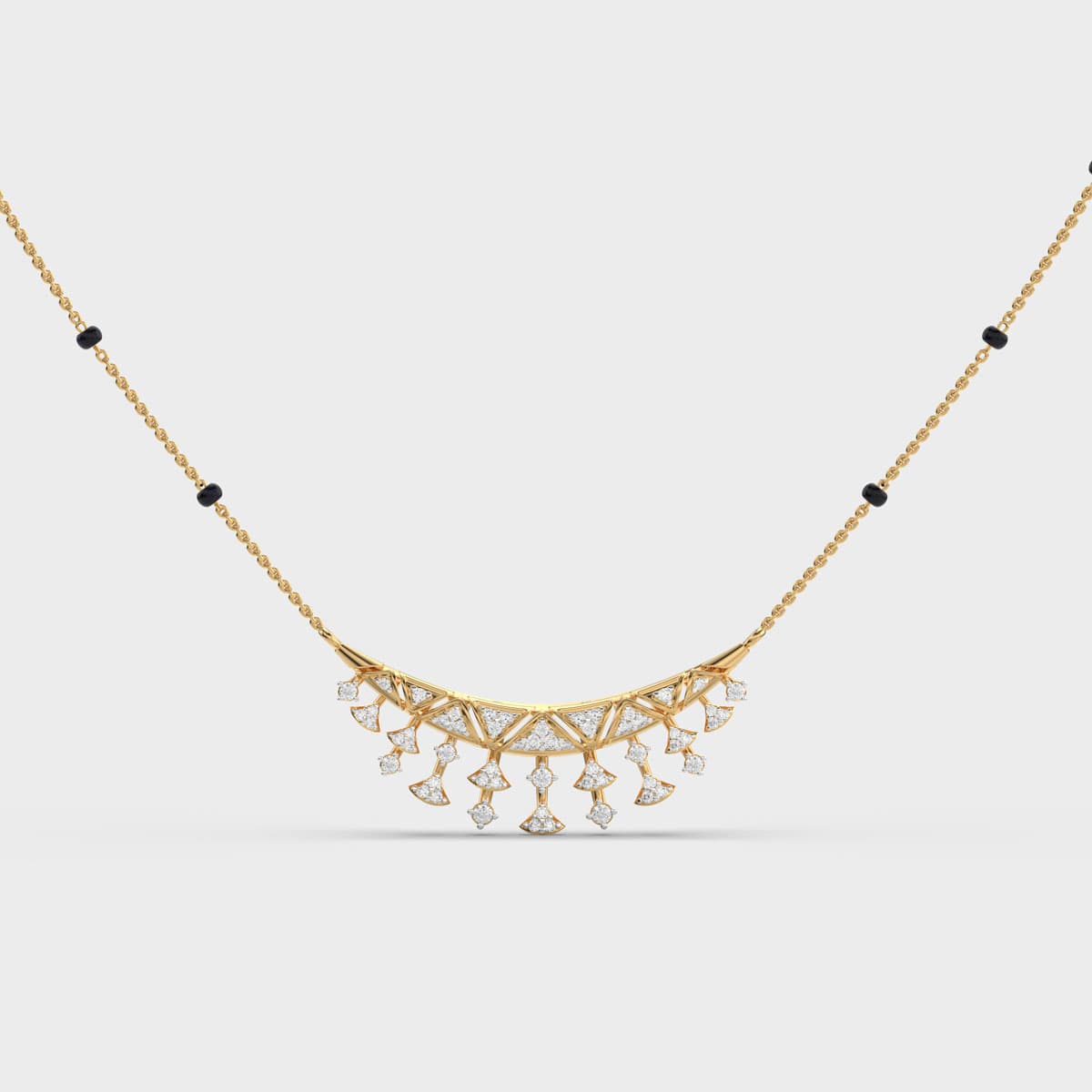 Fringe Fan Diamond Mangalsutra