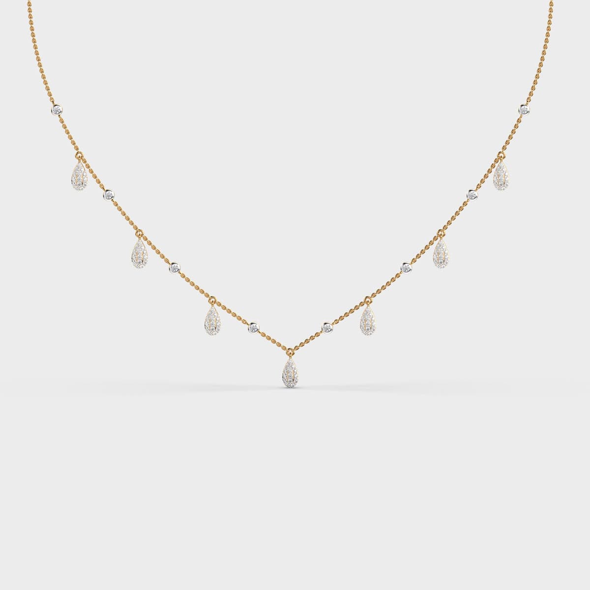 Dangling Raindrop Station Diamond Necklace