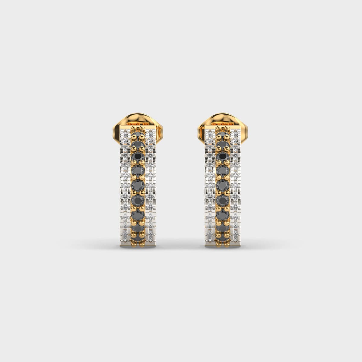 Black Diamond Radiance Spiral Earrings