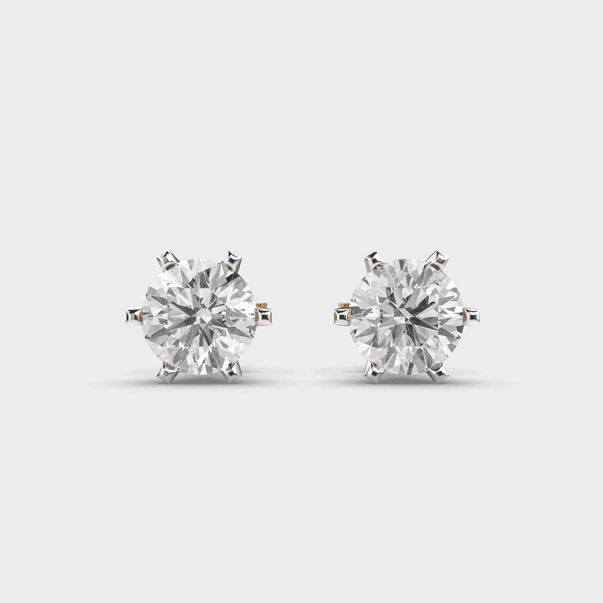 Common Round Diamond Solitaire Studs