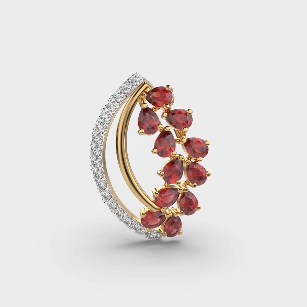 Elegant Ruby and Diamond Pendant