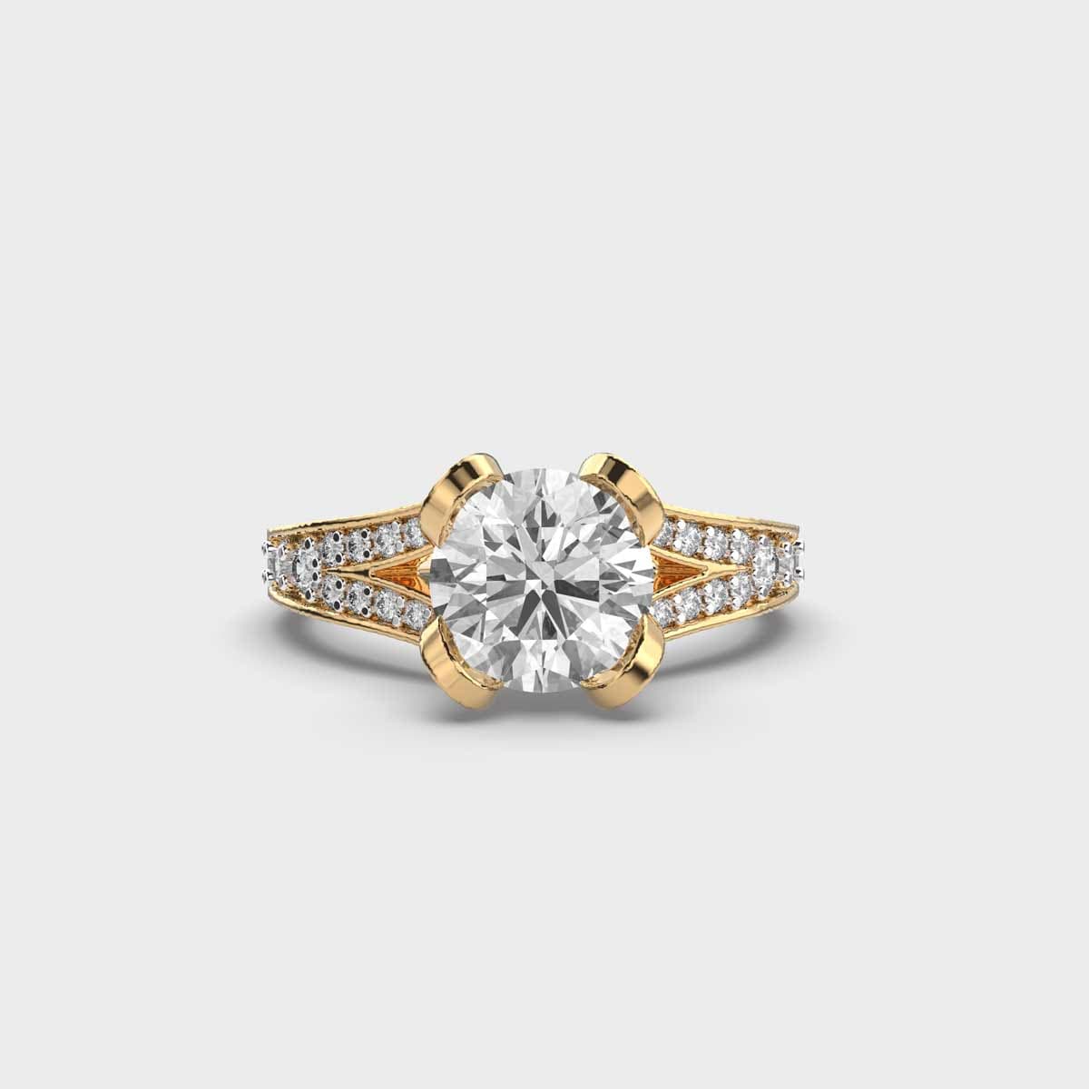 Arcana Diamond Solitaire in Branching Band