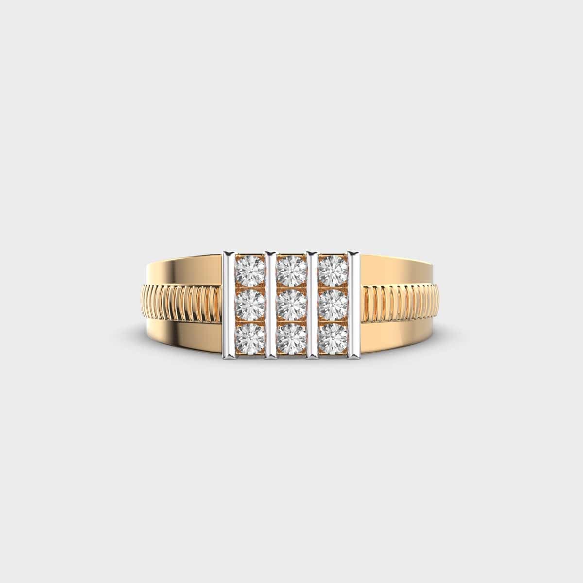 Saviour Tri Line Diamond Ring For Men