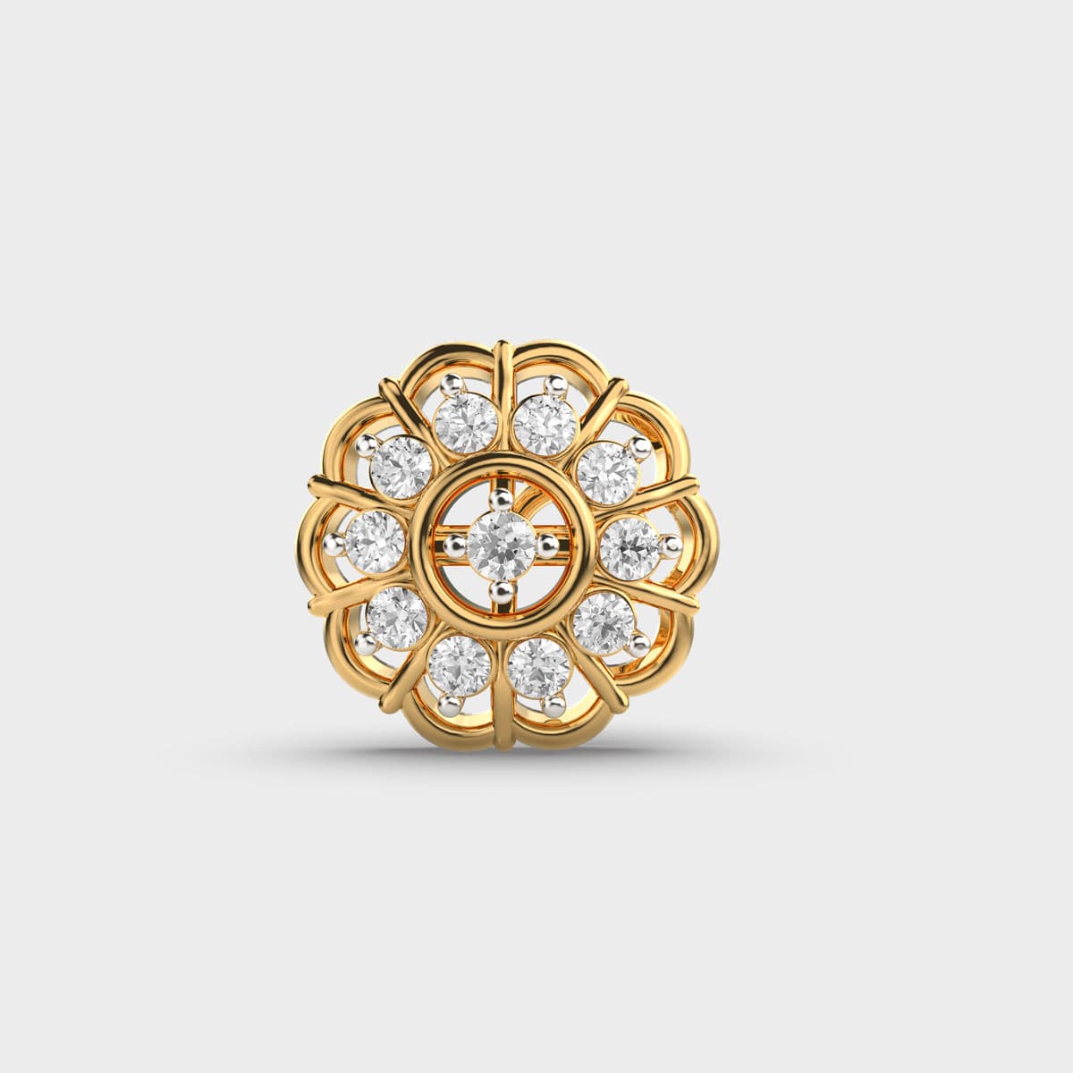 Dazzling Orchid Bloom Diamond Nosepin