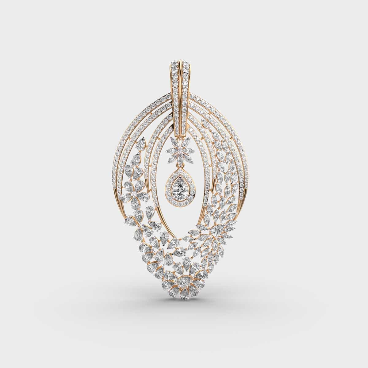 Floral Radiance Diamond Pendant without Chain
