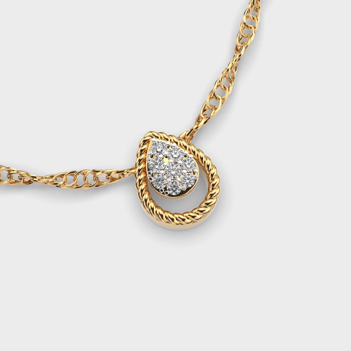 Twisty Twist Drop Pendant Without Chain