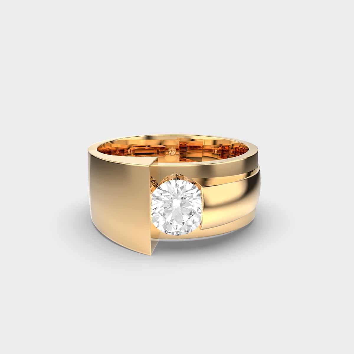 Signore Duca Dual Diamond Band Ring For Men