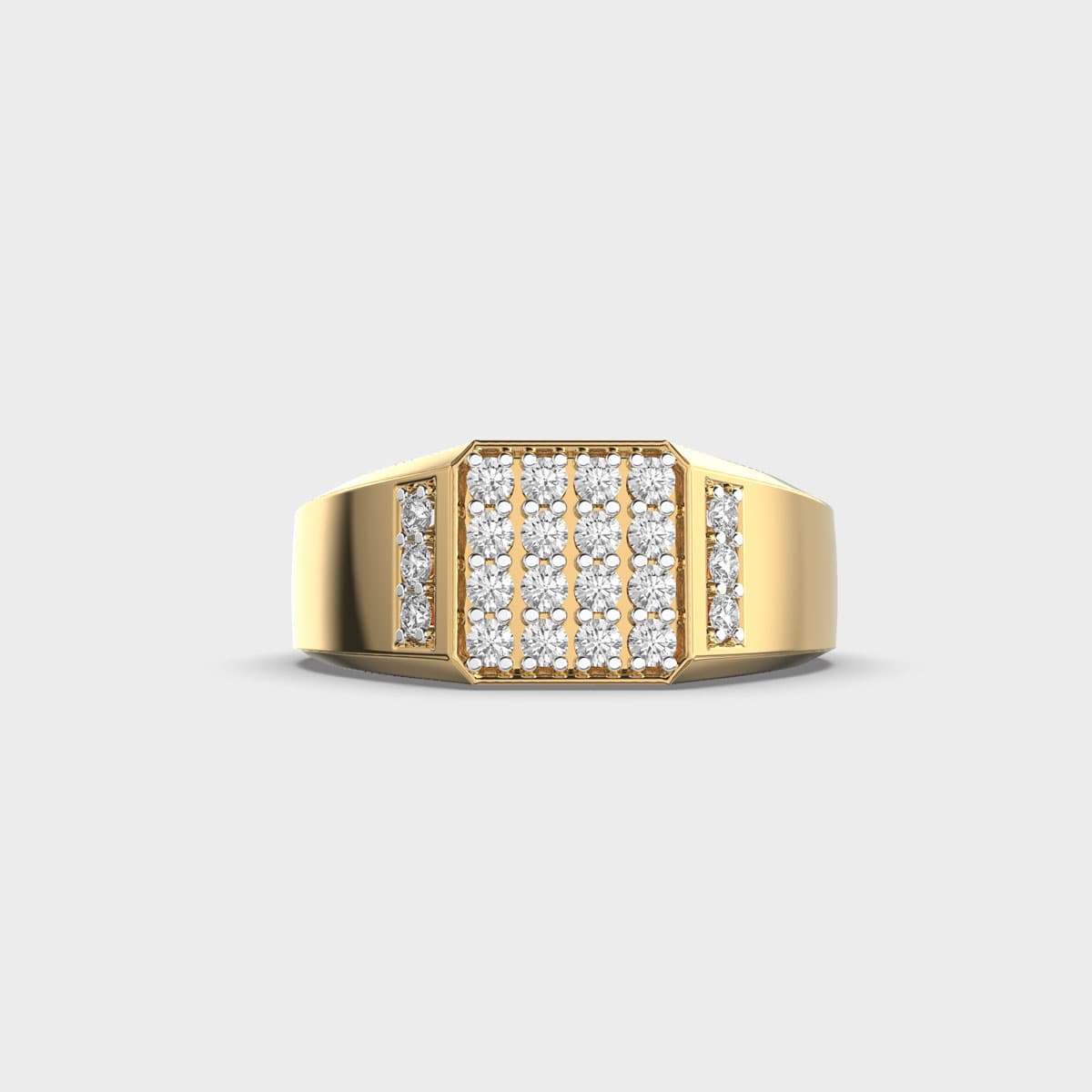 Bold Diamond Illusion Statement Ring For Men