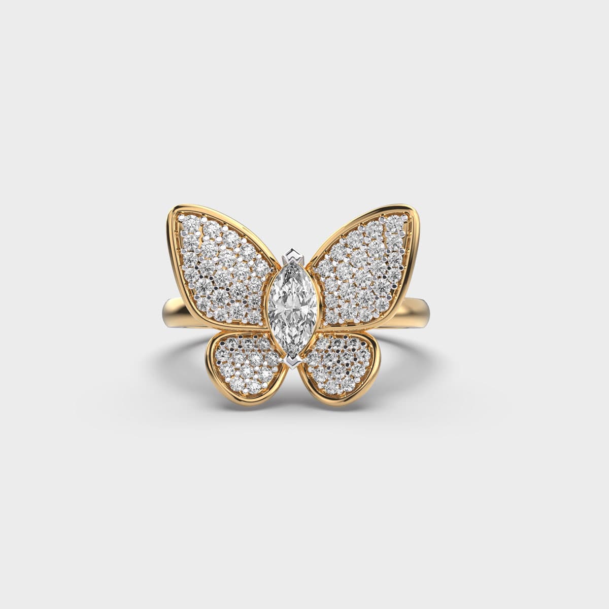 Classic Buttercup Butterfly Diamond Ring