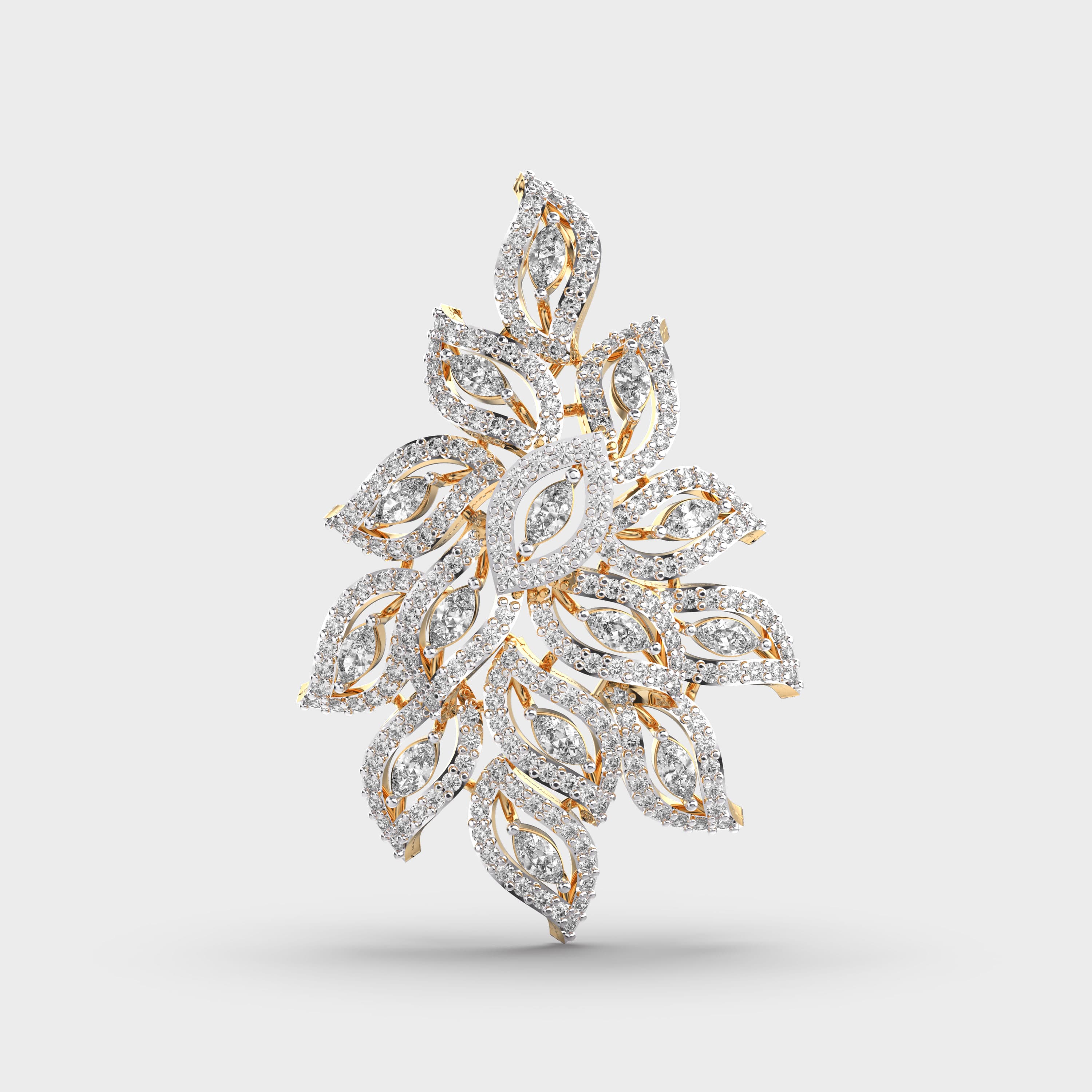 Floral Symphony Diamond Pendant (With Chain)