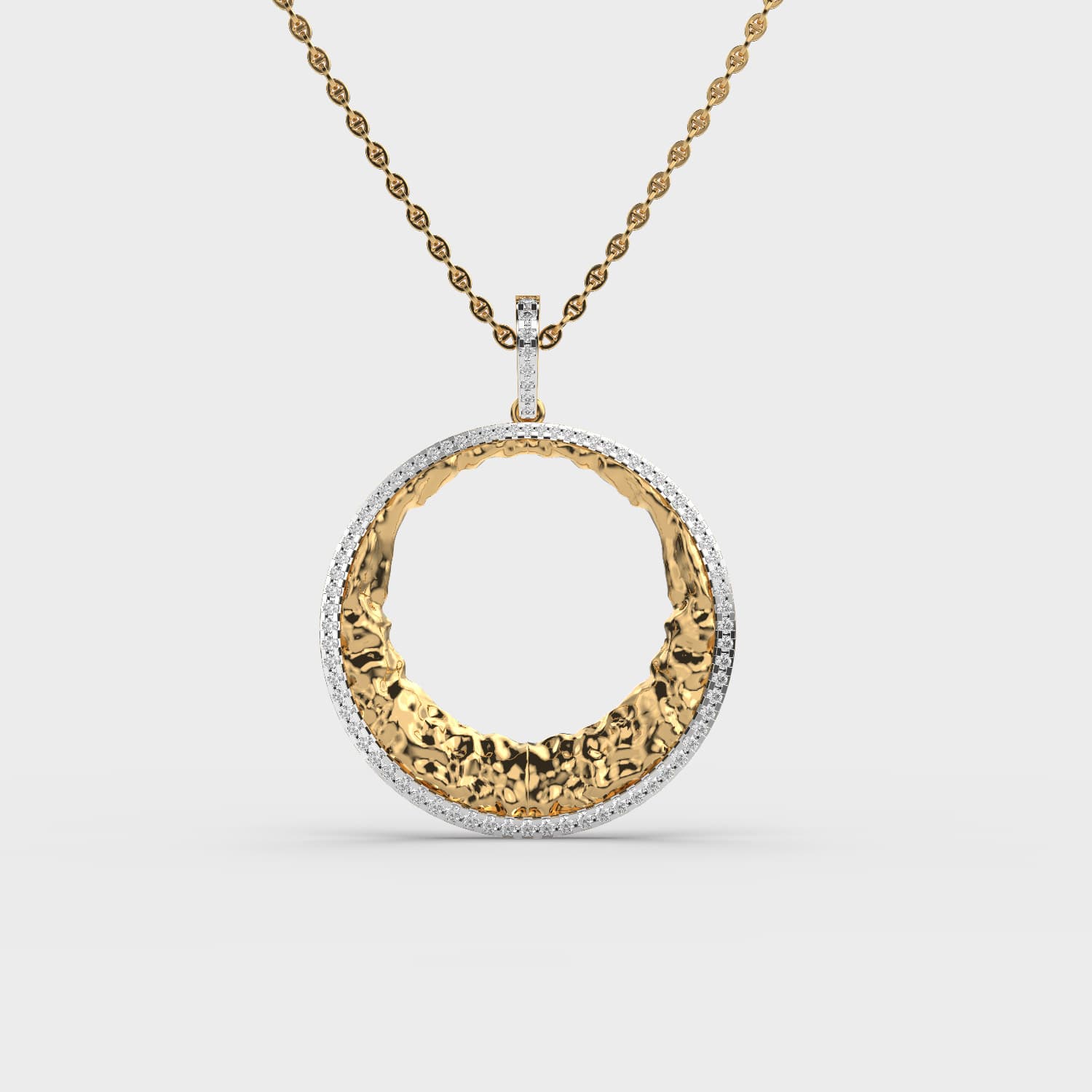 Halo Gleam Diamond Pendant (Without Chain)