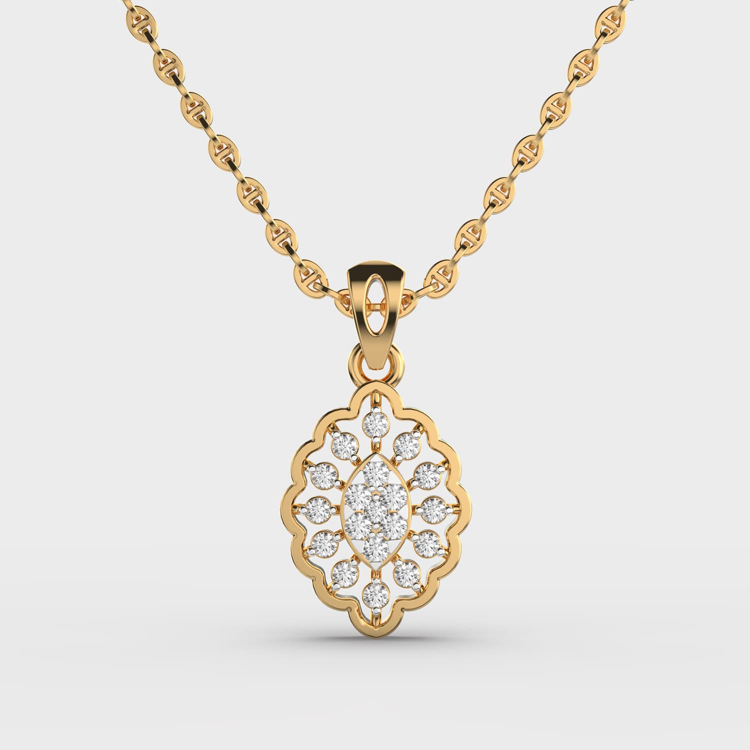 Luminous Iris Shimmer Diamond Pendant (Without Chain)