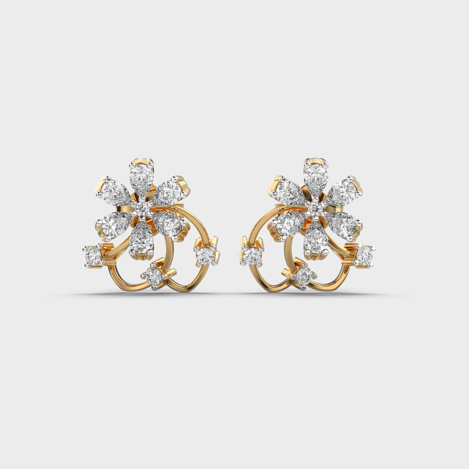 Petite Flora Diamond Earrings Stud