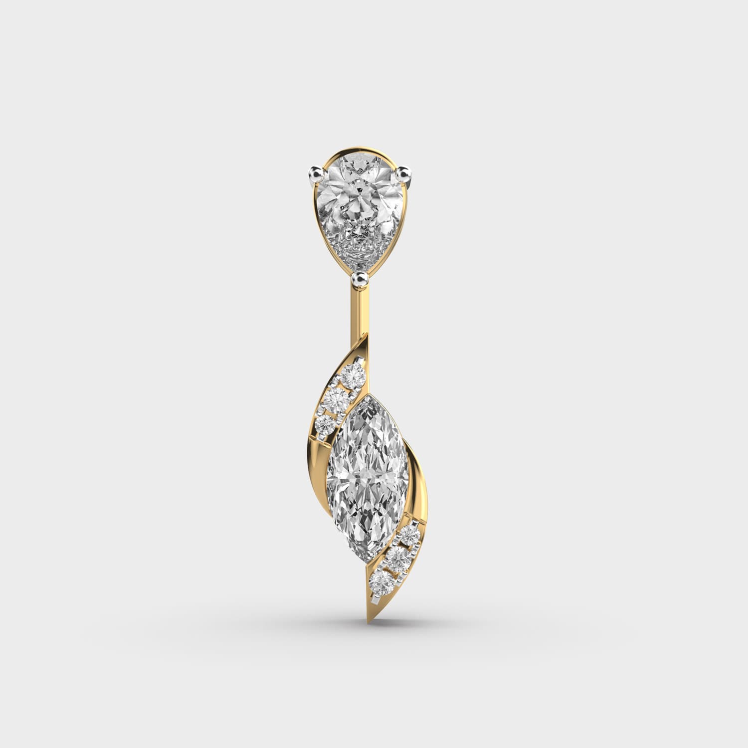 Opaline Trace Pear Cut Diamond Pendant (Without Chain)