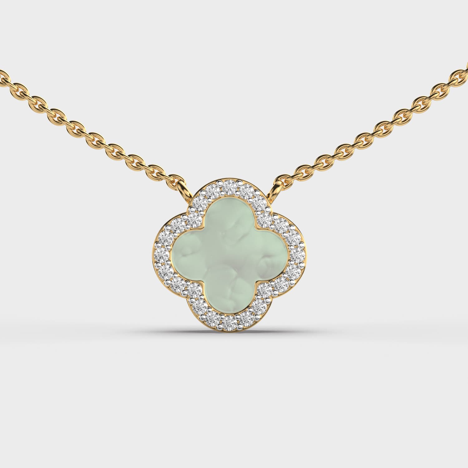Elegant Clover Diamond Pendant (With Chain)