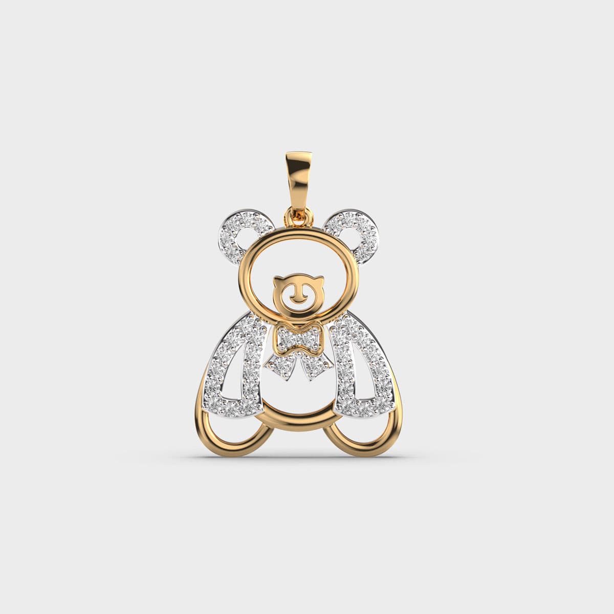 Teddy Bear Diamond Pendant For Kids