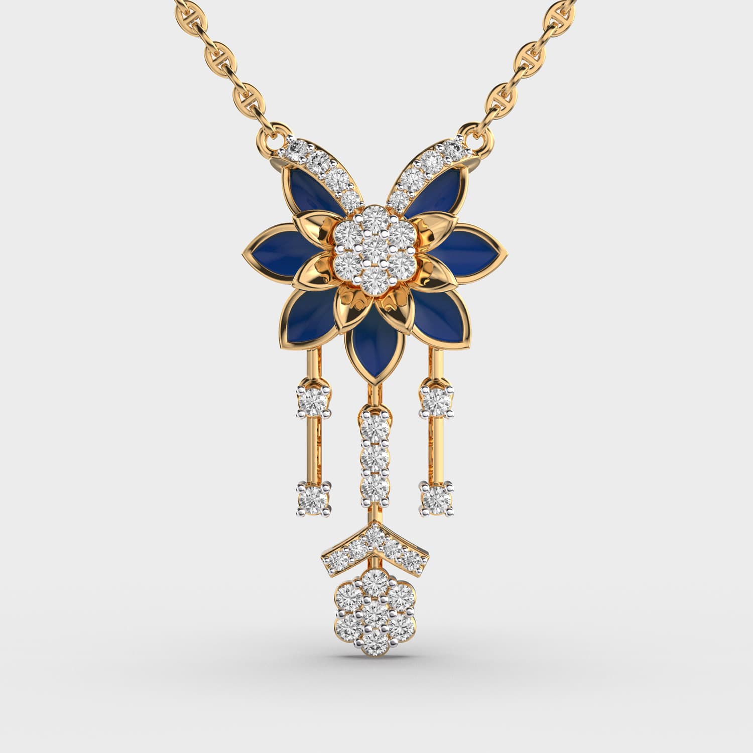 Brunnera Round Cut Diamond Pendant (With Chain)