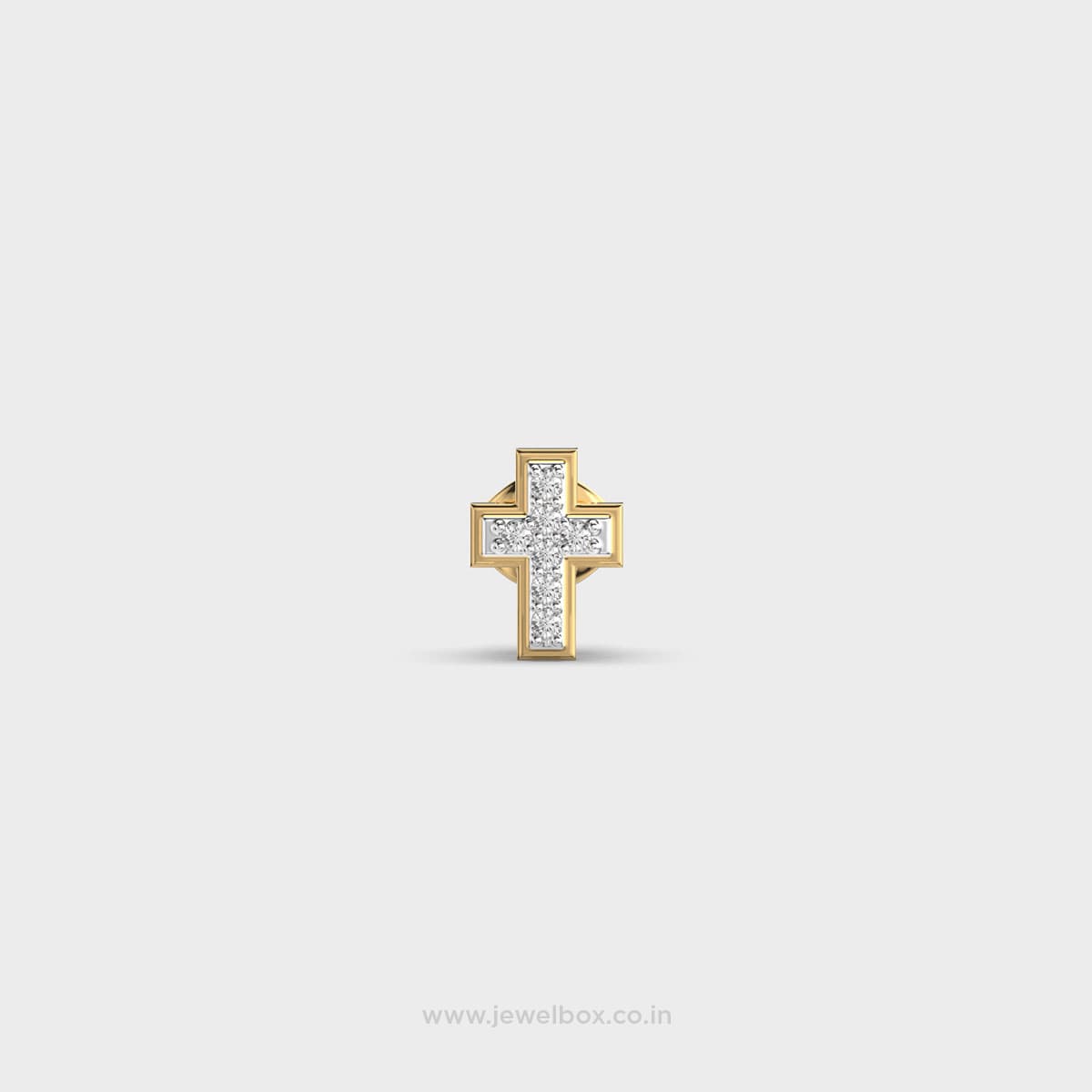 Radiant Cross Encrusted Diamond Stud For Men