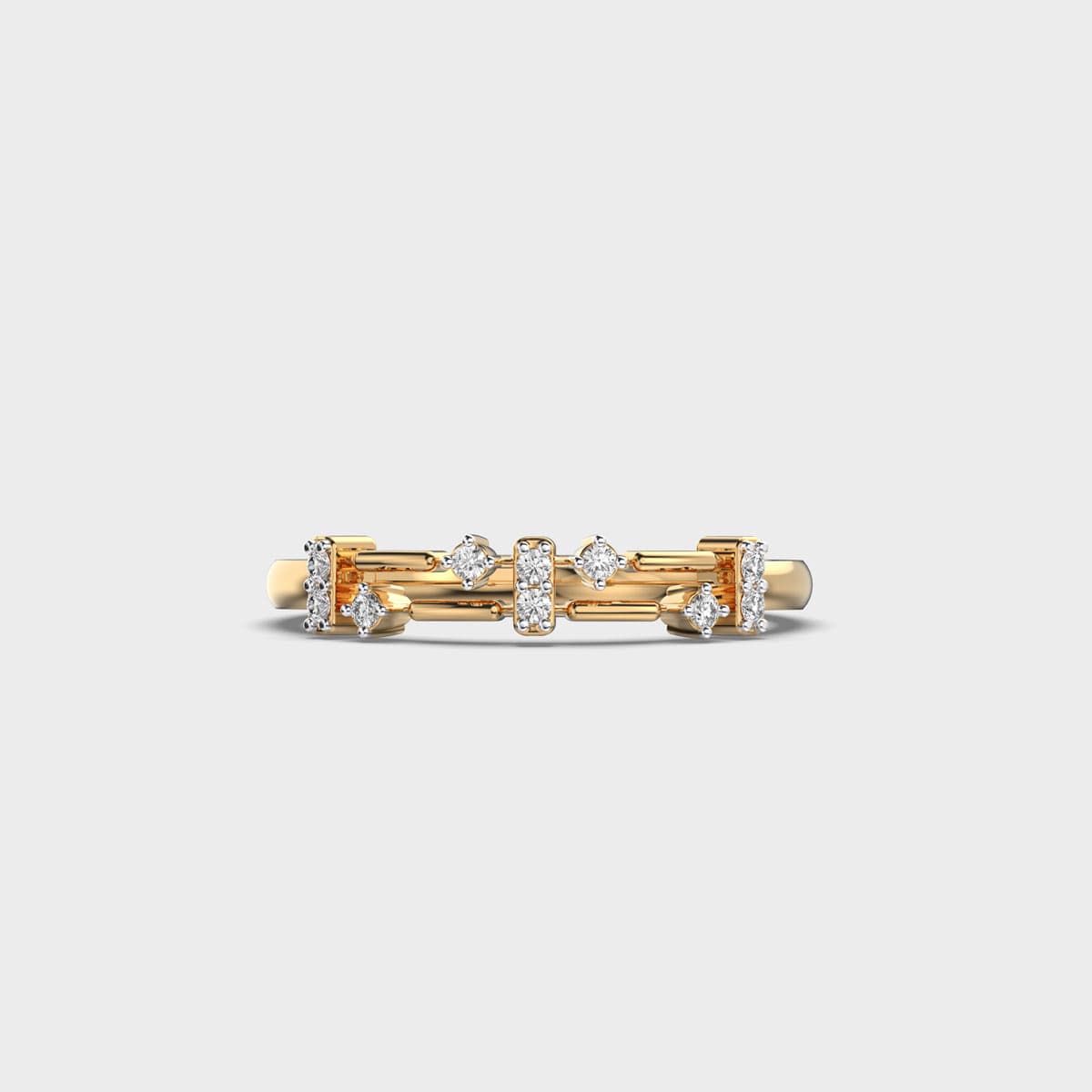 Lock and Key Diamond Encrusted Ring