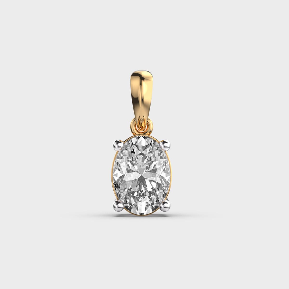 Classic Oval Cut Diamond Pendant (Without Chain)
